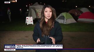 Students set up pro-Palestine encampment at UW | FOX 13 Seattle