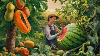 Unveiling the Art of Papaya Grafting with Watermelon: A Gardener's Marvel"