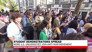 US campus protests against Israel intensify.