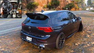 A Freeride in a 700HP Volkswagen Golf 8 R , in Forza Horizon 5, using Thrustmaster T300RS GT +TH8A Shifter  & TSS Handbrake.
