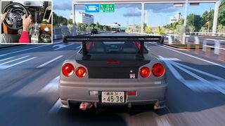 A Freeride drive in the 2043HP Nissan Skyline GT-R R34 going Full Send , on Shutoko Expressway ,