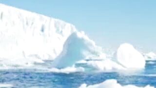 Icebergs and glaciers on the ocean in Antarctica, the Polar Region