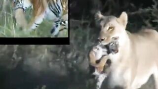 Tiger vs Lion Cheng Baby ????#Junglelife0 #foryoupage #growaccount #flyingfish #100k #viralvideo #wolf