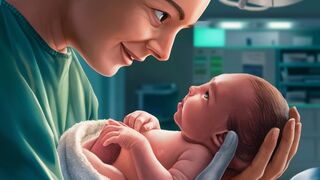 Caesarean delivery of a healthy baby__ _baby _babydelivery _doctor