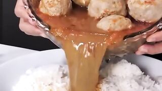 Spicy Meatballs mukbang