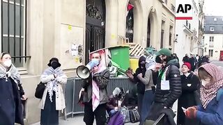 Student protesters at prestigious Sciences Po university stage demonstration in support of Palestini