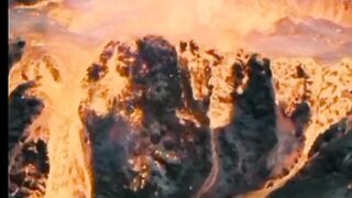 The volcano erupted while rock climbing