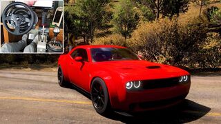 A Freeride in a supercharged Dodge Challenger SRT Hellcat with a widebody , in Forza Horizon 5