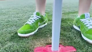 This lawn on the playground is also changed regularly