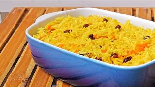 Indian Curry Rice with Raisins - Vegan Vegetarian Recipe