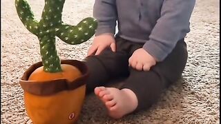 Kid talking with toys