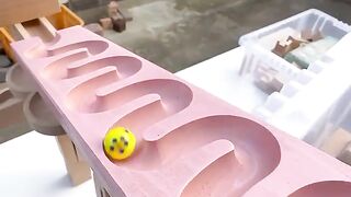 HABA Wave Slope ASMR Healing Marble Continuous Rotation Rolling Course C#marblerun.