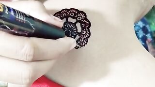 Back neck mehndi design
