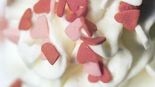 Cupcake with heart sprinkles