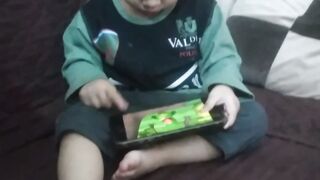 Baby using mobil phone