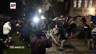 Fights break out between protesters at UCLA.