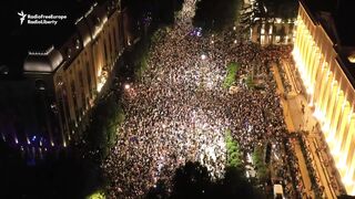Massive Crowds Meet Fresh Police Crackdown As Georgian Protests Continue Over Foreign Agent Bill