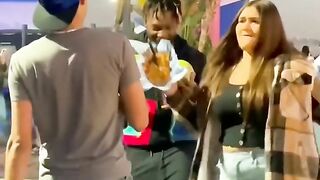 THE WAY THE SECOND GIRL TRIED TO FLEE THE SCENE ???? (MELONS PRANK GONE WRONG) ???????? #shorts