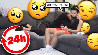 IGNORING MY GIRLFRIEND FOR 24 HOURS PRANK???? SHE CRIED????
