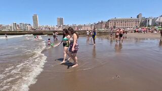 MAR DEL PLATA Beach A Beautiful Day Argentina. Best video enjoy life beautiful lady holiday ❤️.