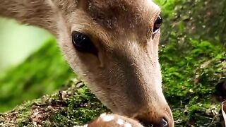 little sika deer find his mother