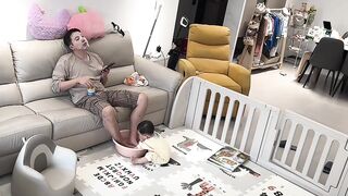 Dad with kids