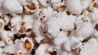 Popcorn spinning close up view
