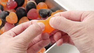 (Chewy Fruit Jelly Recipe, Homemade Gummy Candy) 말랑 탱글 쫄깃한 과일 젤리 만들기