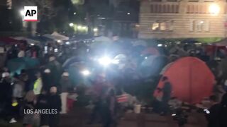 Clashes between pro-Palestinian protesters and police lead to arrests at UCLA.