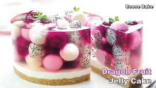 No-Oven No-Egg Beautiful Dragon Fruit Jelly Cheesecake Recipe
