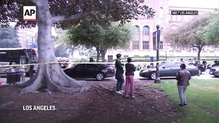 Demonstrators detained at UCLA as police dismantle encampment.