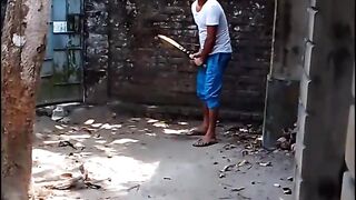 Free time cricket played with friends.#cricket #entertainment