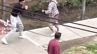 1-hit K.O   Robber had a knife