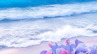 "Serene Symphony: A Rose Amidst Sea Waves"