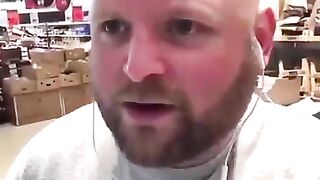 Funny guy - singing with headphones