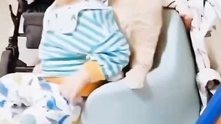 Little angel vs kitten