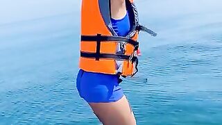This girl jumped into the sea  Will it survive?