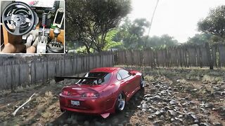 Toyota Supra completely modify with around 1600BHP , in Forza Horizon 5, using Thrustmaster T300RS GT