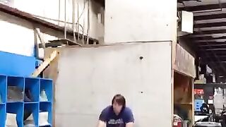The boy jumped from the top and see what happened