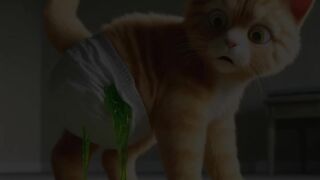 Kitten has a slime in her diaper?! ????