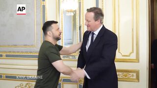 Zelenskyy welcomes UK Foreign Secretary Cameron in Kyiv.