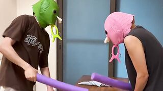 Pool noodle goes bam