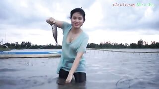 Đẩy côn bắt cá lóc mùa nước lên _ BÍCH HƯƠNG MT