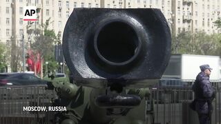Russian exhibition includes Western military equipment captured in Ukraine.
