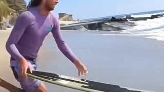 Pro  skimboarder catches dream wavel filmed by @so laglocal#shorts