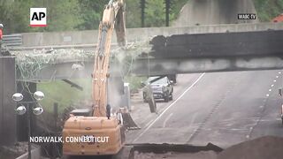 Workers begin removing bridge over I-95 after gasoline tanker crash in Connecticut.