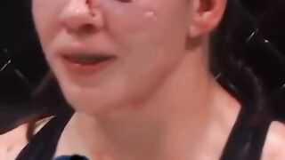 two female boxers who were amateurs had blood running down their faces