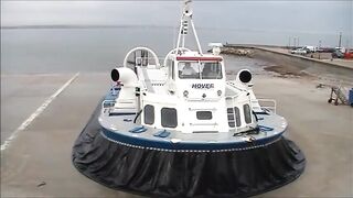 Hovercraft inflates and departs