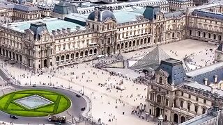 The Louvre Museum in Paris is a former palace of 243,000 sqm.  The exhibition halls occupy (only them)
