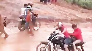The program of the girl and the boy on the bike was over